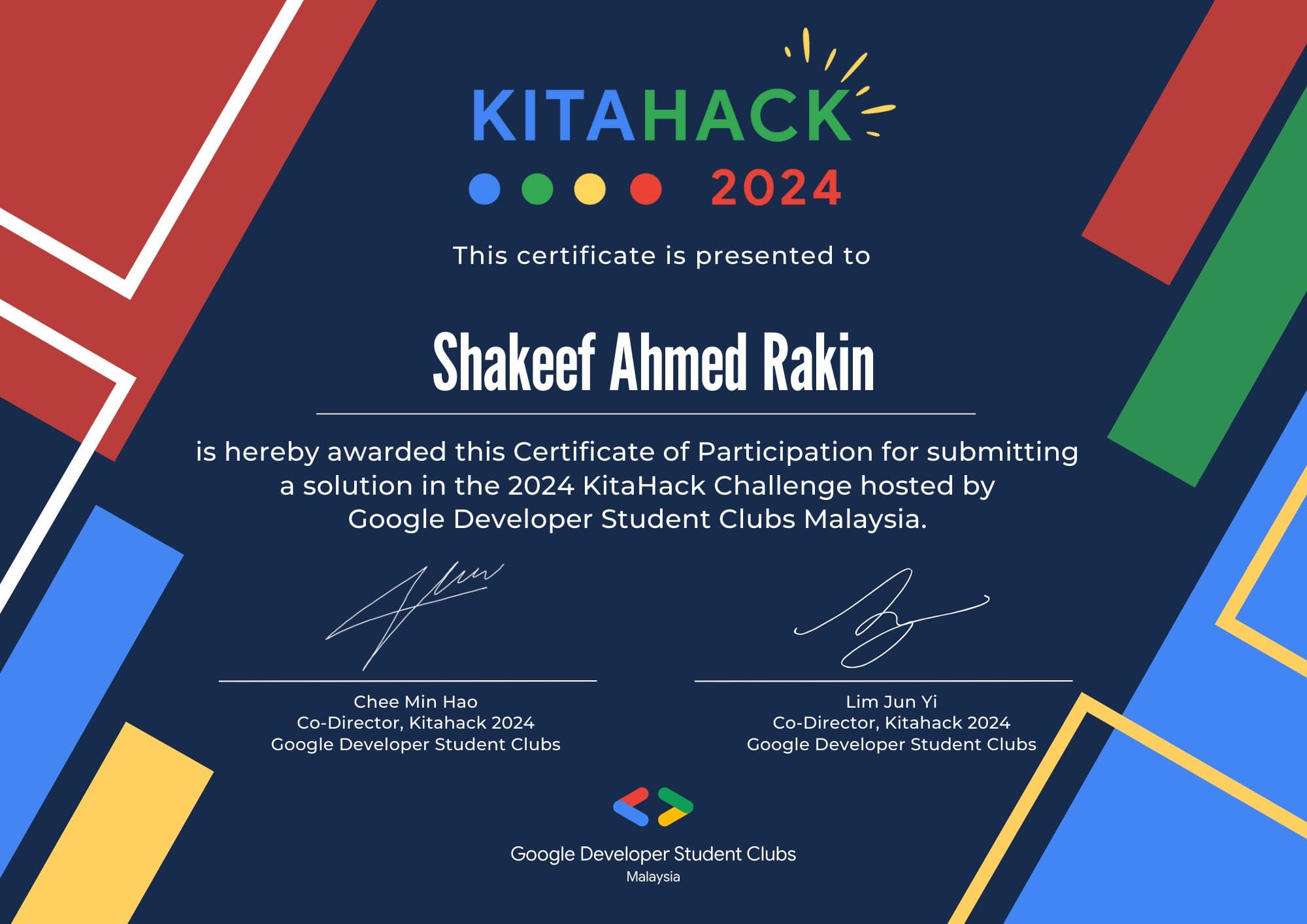 Image for Participatory Award at Kitahack 2024