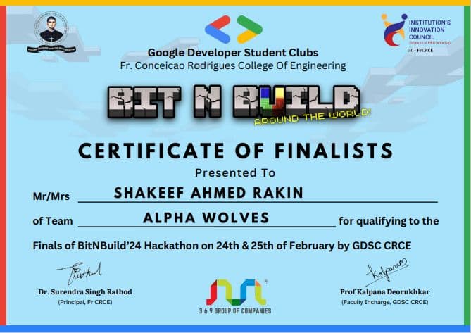 Image for Top 10 Finalists at GDSC CRCE BitNBuild’24 Hackathon