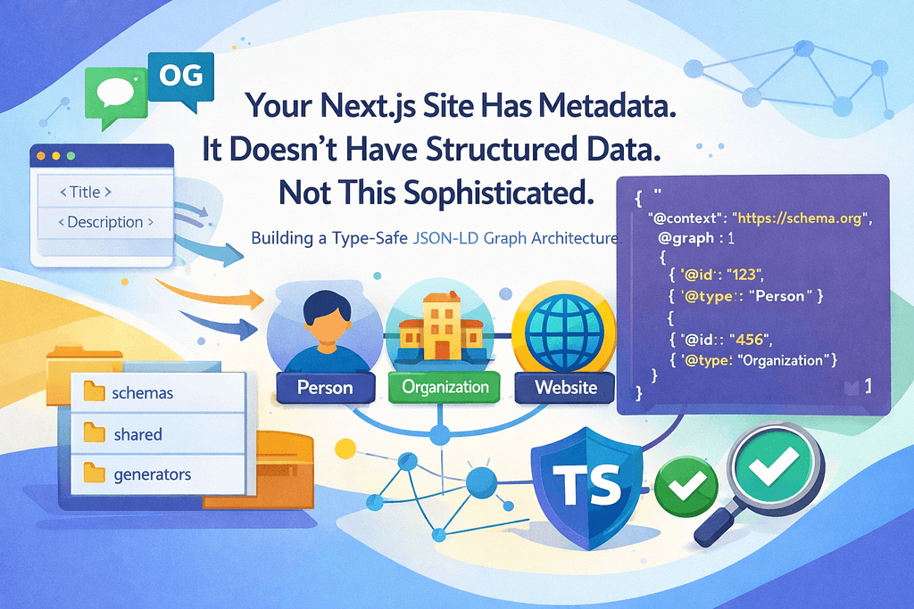 Thumbnail image for article titled "Your Next.js Site Has Metadata. It Doesn’t Have Structured Data. Not This Sophisticated."