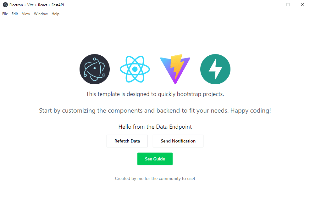 Thumbnail image for article titled "Electron + React + FastAPI Template for Cross-Platform Desktop Apps"